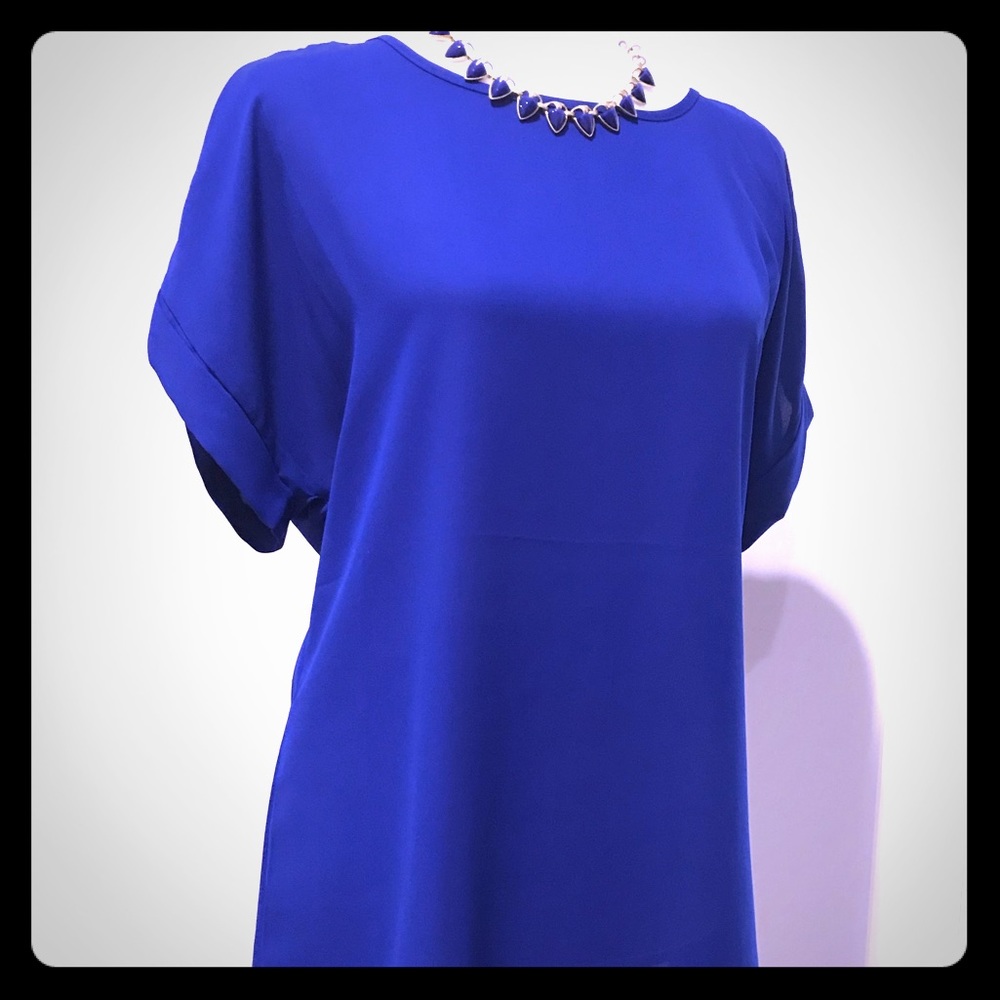 Never worn Royal Blue High-Low Blouse